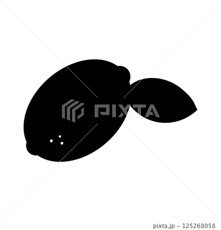 レモンのイラスト-モノクロ 125268058