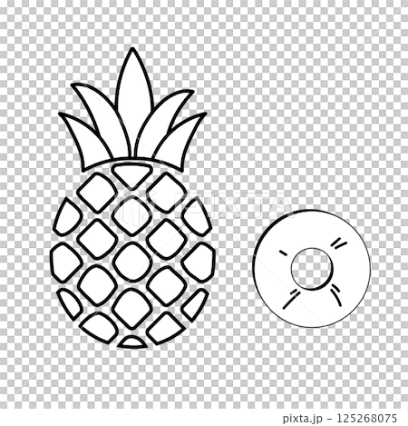 Pineapple illustration - line drawing 125268075