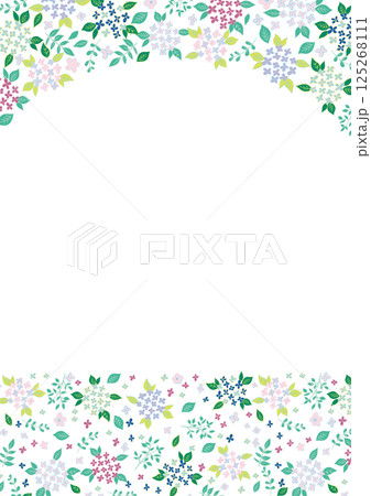 紫陽花　フレーム1 縦 125268111