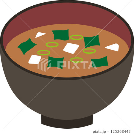 味噌汁のイラスト素材 125268445