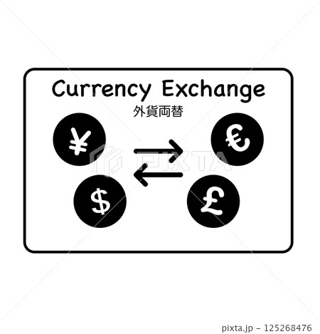 外貨両替 イメージイラスト 外貨両替 イメージイラスト 125268476