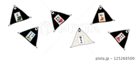 6種類のコンビニおにぎりのベクターイラストセット 125268500