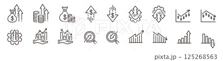 Increase decrease icon set.  125268563