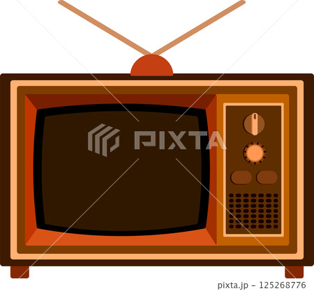 レトロなアンテナ付きのテレビ レトロなアンテナ付きのテレビ 125268776