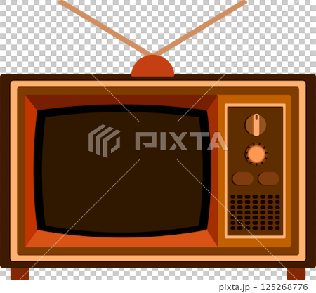 レトロなアンテナ付きのテレビ レトロなアンテナ付きのテレビ 125268776