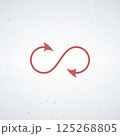 Infinity Loop Symbol with Arrows on a Subtle Speckled Background 125268805