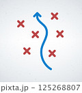 Strategic Path Illustrated with Arrows and Challenges on a Clear Background 125268807