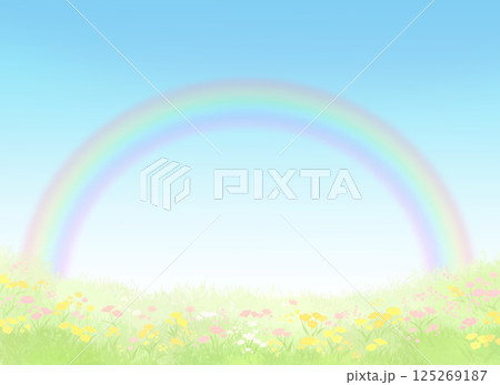 雨上がりの虹のある風景 125269187