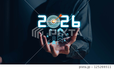 Businessman analyzing 2025 profit growth performance for the 2025-2026 financial plan. Image depicts market concepts, finance trends, revenue graphs, money, and profitability analysis for future Businessman analyzing 2025 profit growth performance for the 2025-2026 financial plan. Image depicts market concepts, finance trends, revenue graphs, money, and profitability analysis for future 125269311