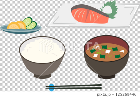 美味日式早餐的插畫素材 美味日式早餐的插畫素材 125269446