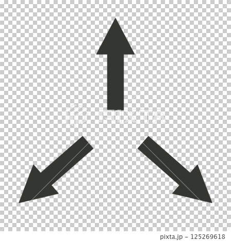 Three-way arrow 125269618