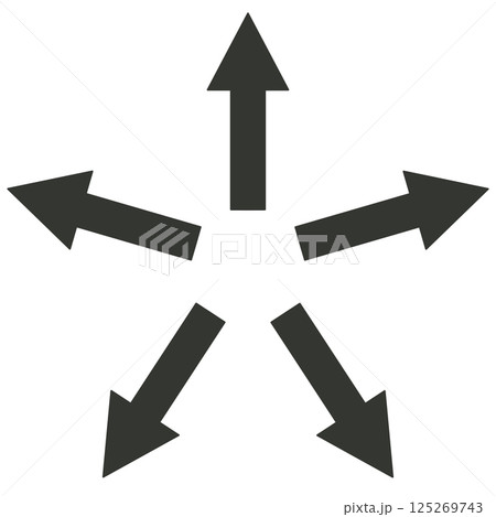 五方向の矢印 五方向の矢印 125269743