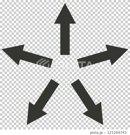 五方向の矢印 五方向の矢印 125269743