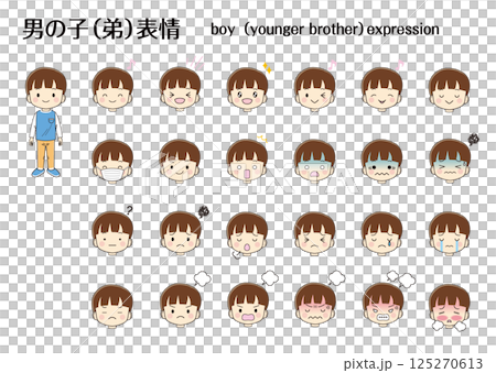 Boy's facial expression set Boy's facial expression set 125270613
