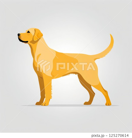 落ち着いた振る舞いのラブラドールレトリバー 125270614