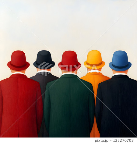 Colorful hats create striking visual of unity and individuality, showcasing importance of web connectivity in our modern lives Colorful hats create striking visual of unity and individuality, showcasing importance of web connectivity in our modern lives 125270705