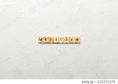 medicare word written on wood block. medicare text on table, concept 125271374