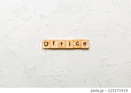 office word written on wood block. office text on table, concept office word written on wood block. office text on table, concept 125271419