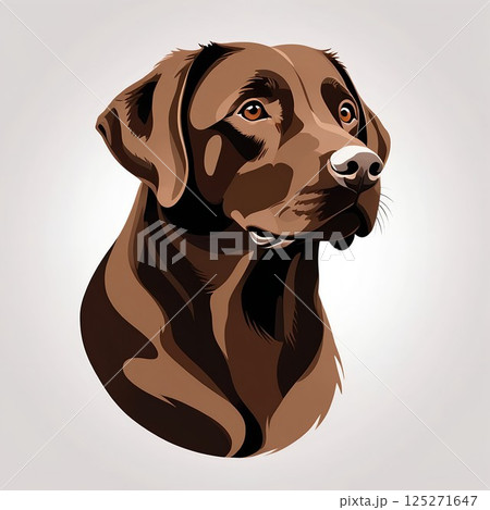 頭部は横幅が広く垂れ耳のラブラドールレトリバー 125271647