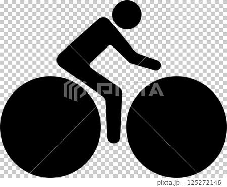 Icon of a man riding a bicycle 125272146