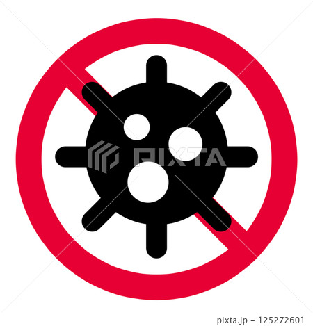 ウイルスと禁止マークのアイコン 125272601