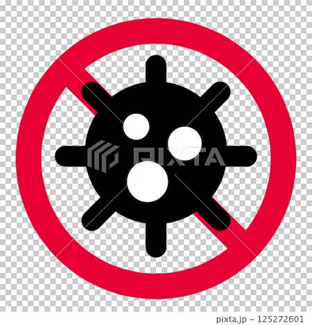 Virus and prohibition mark icon 125272601