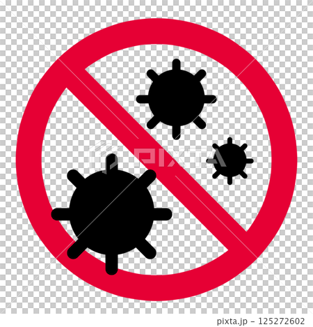 Virus and prohibition mark icon 125272602