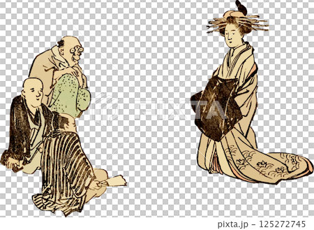 一幅描繪妓女和她的賓客的素描 125272745