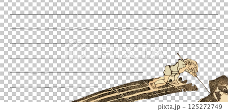 一名男子劃木筏的記事本 125272749