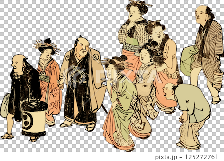 宴会帰りのお代官様のゆる画素材 125272761