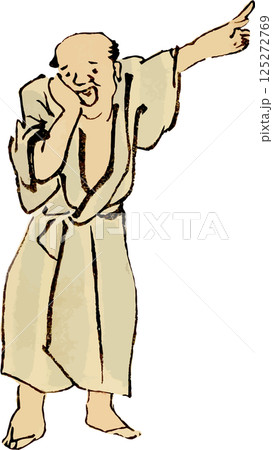 指をさす男性のゆる画素材 指をさす男性のゆる画素材 125272769