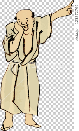 指をさす男性のゆる画素材 指をさす男性のゆる画素材 125272769