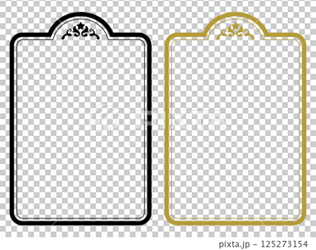 アンティークな星のフレーム〜ブラックとゴールド〜 125273154