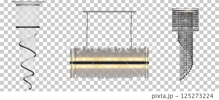 crystal chandelier for the interior isolated on transparent background, home lighting, 3D illustration, cg render 125273224