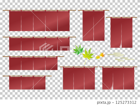 赤系の暖簾ベクターイラスト バリエーション 125273312