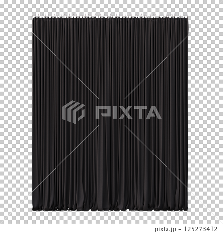 curtain isolated on a transparent background, interior decorations, 3D illustration, cg render 125273412