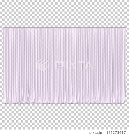 curtain isolated on a transparent background, interior decorations, 3D illustration, cg render 125273417