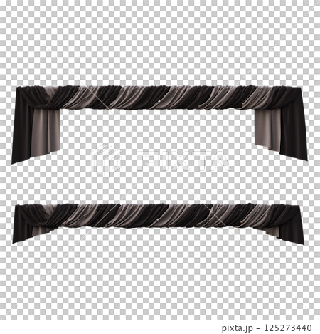 curtain isolated on a transparent background, interior decorations, 3D illustration, cg render 125273440