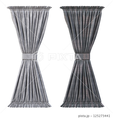 curtain isolated on a transparent background, interior decorations, 3D illustration, cg render curtain isolated on a transparent background, interior decorations, 3D illustration, cg render 125273441