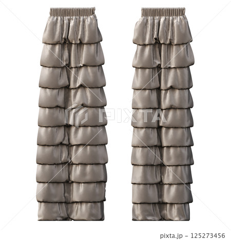 curtain isolated on a transparent background, interior decorations, 3D illustration, cg render 125273456