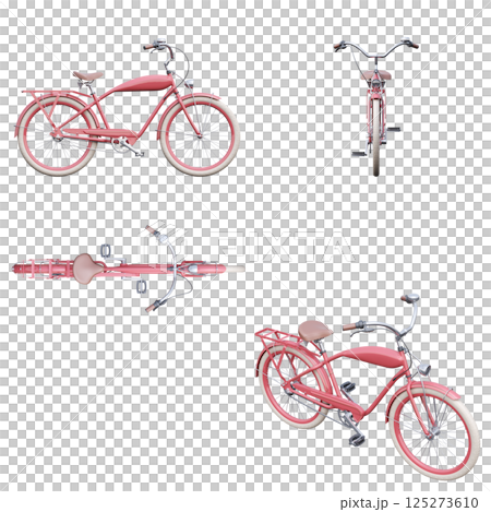 bicycle, isolate on a transparent background, 3d illustration, cg render bicycle, isolate on a transparent background, 3d illustration, cg render 125273610