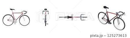 bicycle, isolate on a transparent background, 3d illustration, cg render bicycle, isolate on a transparent background, 3d illustration, cg render 125273613