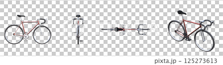 bicycle, isolate on a transparent background, 3d illustration, cg render bicycle, isolate on a transparent background, 3d illustration, cg render 125273613