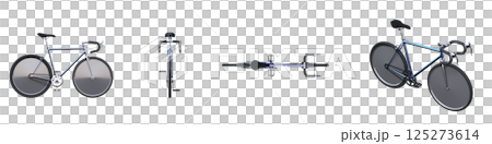 bicycle, isolate on a transparent background, 3d illustration, cg render bicycle, isolate on a transparent background, 3d illustration, cg render 125273614