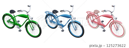 bicycle, isolate on a transparent background, 3d illustration, cg render 125273622