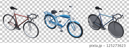 bicycle, isolate on a transparent background, 3d illustration, cg render bicycle, isolate on a transparent background, 3d illustration, cg render 125273623