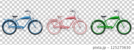 bicycle, isolate on a transparent background, 3d illustration, cg render 125273630