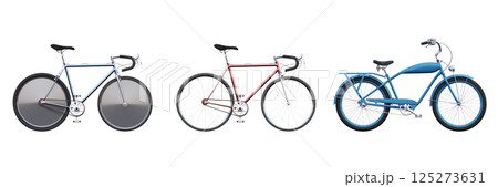 bicycle, isolate on a transparent background, 3d illustration, cg render 125273631