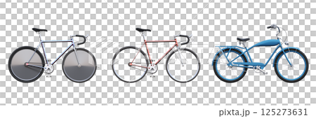 bicycle, isolate on a transparent background, 3d illustration, cg render 125273631