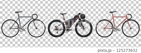 bicycle, isolate on a transparent background, 3d illustration, cg render bicycle, isolate on a transparent background, 3d illustration, cg render 125273632